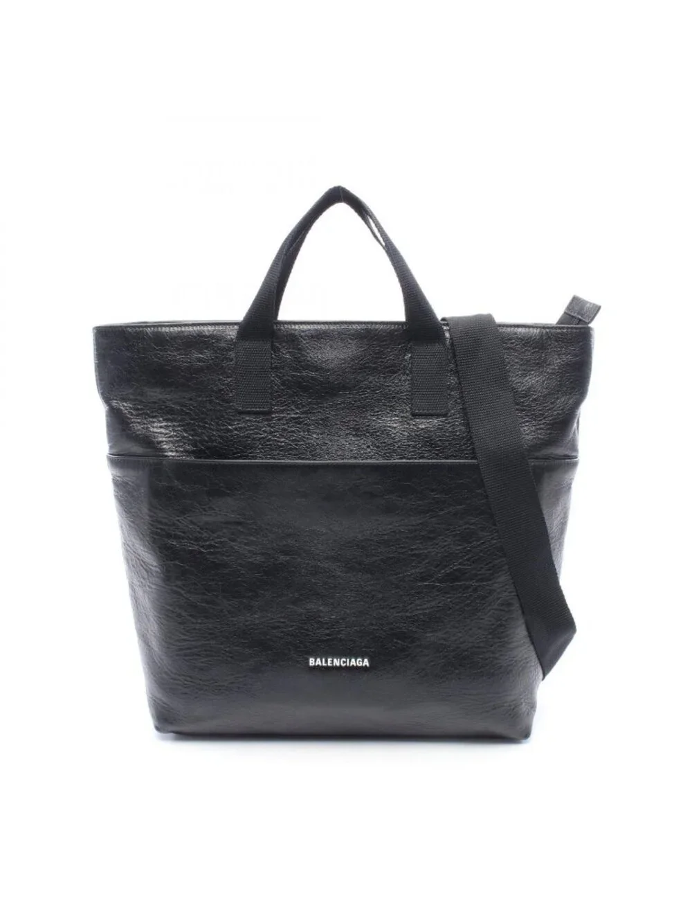 Balenciaga Tote Bag Explorer 2-Way Black White Leather